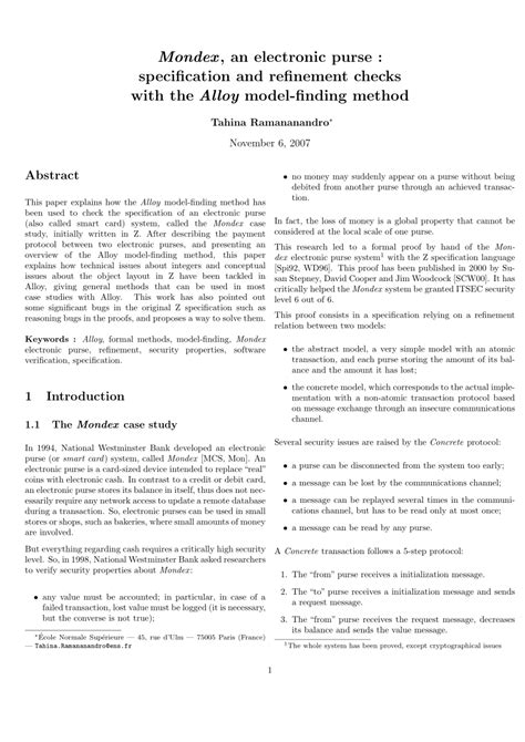 Specification and proof of the Mondex electronic purse